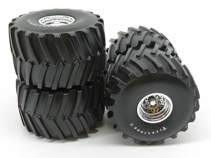 ACCESSORIES | SET 4X WHEELS FIRESTONE MONSTER TRUCK - SET 4 RUOTE | SILVER BLACK