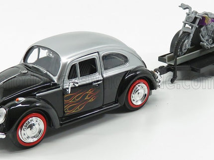 VOLKSWAGEN | BEETLE MAGGIOLINO + TRAILER WITH MOTORCYCLE 1959 | BLACK SILVER