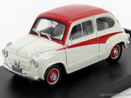 Fiat 600 750 Derivazione Abarth 1956 1:43 Brumm sivá červená