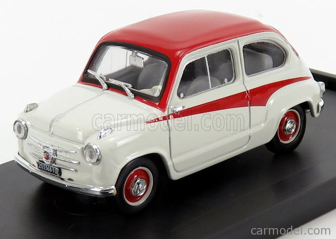 Fiat 600 750 Derivazione Abarth 1956 1:43 Brumm sivá červená