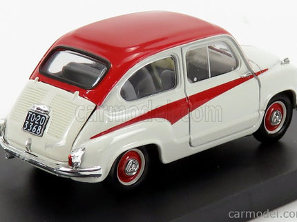 Fiat 600 750 Derivazione Abarth 1956 1:43 Brumm sivá červená