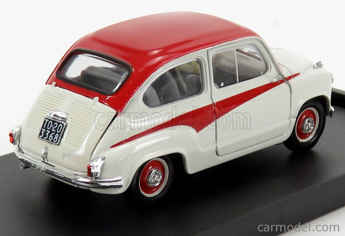 Fiat 600 750 Derivazione Abarth 1956 1:43 Brumm sivá červená