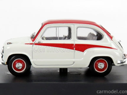 Fiat 600 750 Derivazione Abarth 1956 1:43 Brumm sivá červená