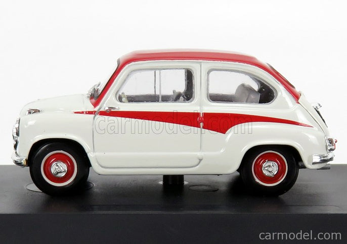 Fiat 600 750 Derivazione Abarth 1956 1:43 Brumm sivá červená