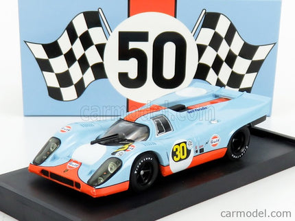 Porsche 917K Scuderia Jwa Gulf N°30 Víťaz 1000Km Buenos Aires 1971 JO Siffert - Derek Bell 1:43 Brumm svetlomodrá oranžová