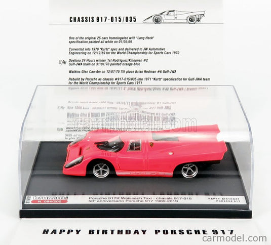 Porsche 917K 50th Anniversary 1969 - 2019 1:43 Brumm oranžová Fluo