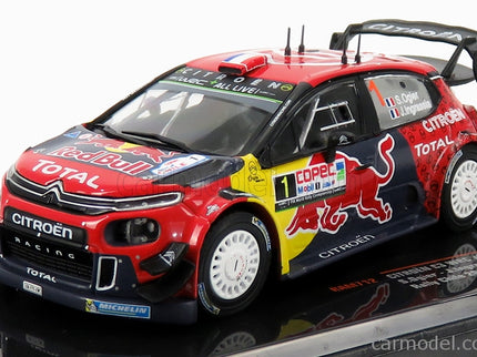 Citroen C3 WRC Team Red Bull N°1 Rally Chile 2019 S.Ogier - J.Ingrassia 1:43 IXO Models červená modrá žltá