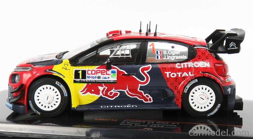 Citroen C3 WRC Team Red Bull N°1 Rally Chile 2019 S.Ogier - J.Ingrassia 1:43 IXO Models červená modrá žltá