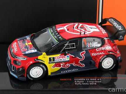 Citroen C3 WRC Team Red Bull N°1 Rally Chile 2019 S.Ogier - J.Ingrassia 1:43 IXO Models červená modrá žltá
