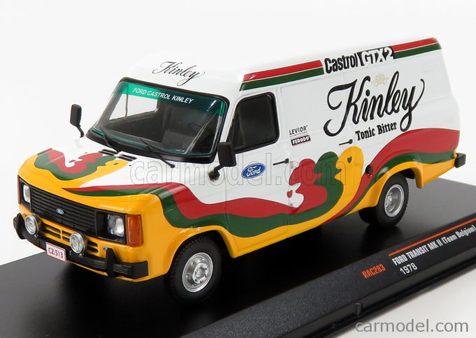 Ford Transit Mkii Van Kinley Team Belgium 1978 1:43 IXO Models biela červená zelená žltá