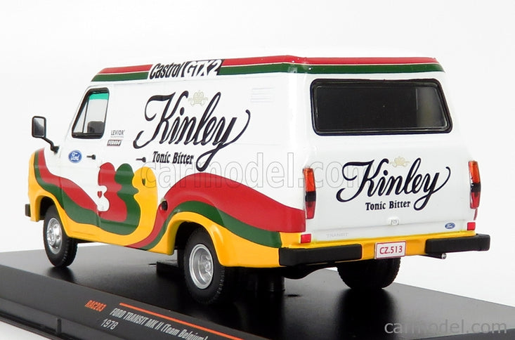 Ford Transit Mkii Van Kinley Team Belgium 1978 1:43 IXO Models biela červená zelená žltá