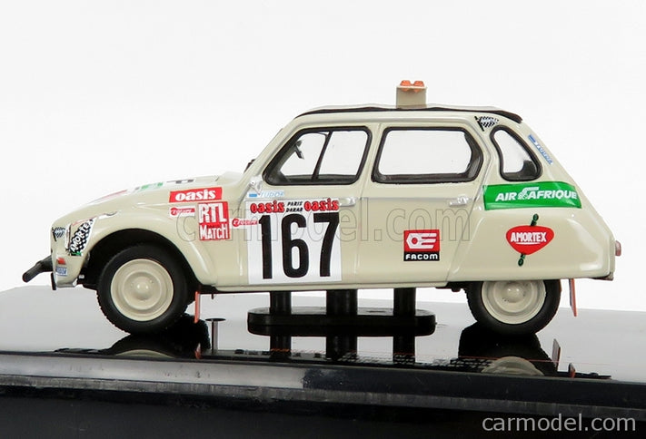 Citroen Dyane Cabriolet Closed Roof N°167 Rally Paris Dakar 1979 C.Sandron - P.Alberto 1:43 IXO Models Sand čierna