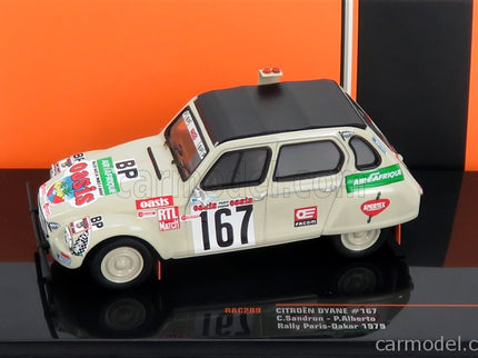 Citroen Dyane Cabriolet Closed Roof N°167 Rally Paris Dakar 1979 C.Sandron - P.Alberto 1:43 IXO Models Sand čierna