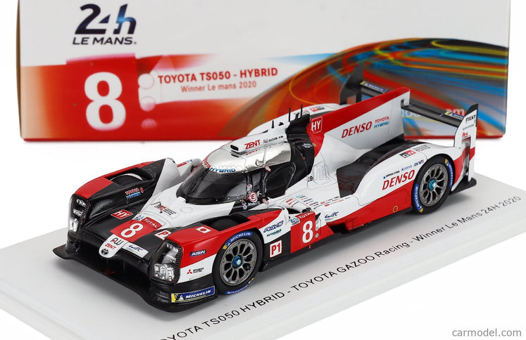 Toyota TS050 2.4L Hybrid Turbo V6 Team Toyota Gazoo Racing N°8 Víťaz 24h Le Mans 2020 S.Buemi - B.Hartley - K.Nakajima 1:43 Spark Model červená biela