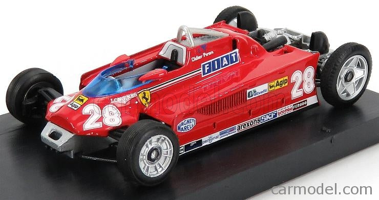 Ferrari F1 126CK Turbo N°28 Monaco GP 1981 D.Pironi - With Transport Kolesá 1:43 Brumm červená