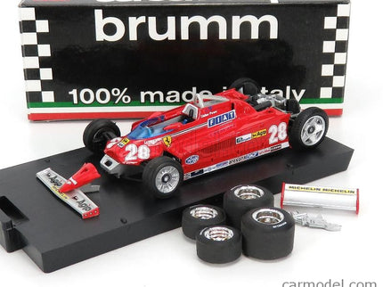 Ferrari F1 126CK Turbo N°28 Monaco GP 1981 D.Pironi - With Transport Kolesá 1:43 Brumm červená