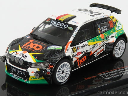 Skoda Fabia R5 EVO Team Metior Sport N°18 Rally Condroz 2019 C.De Cecco - J.Humblet 1:43 IXO Models biela čierna zelená