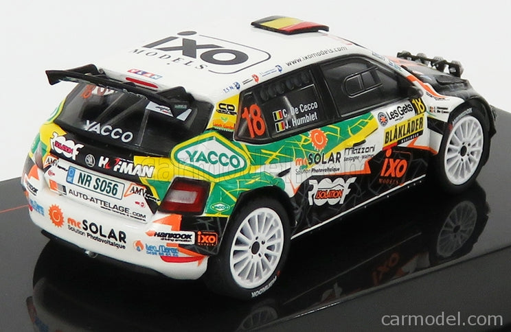 Skoda Fabia R5 EVO Team Metior Sport N°18 Rally Condroz 2019 C.De Cecco - J.Humblet 1:43 IXO Models biela čierna zelená