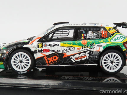 Skoda Fabia R5 EVO Team Metior Sport N°18 Rally Condroz 2019 C.De Cecco - J.Humblet 1:43 IXO Models biela čierna zelená