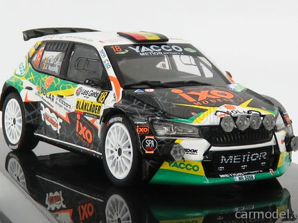 Skoda Fabia R5 EVO Team Metior Sport N°18 Rally Condroz 2019 C.De Cecco - J.Humblet 1:43 IXO Models biela čierna zelená