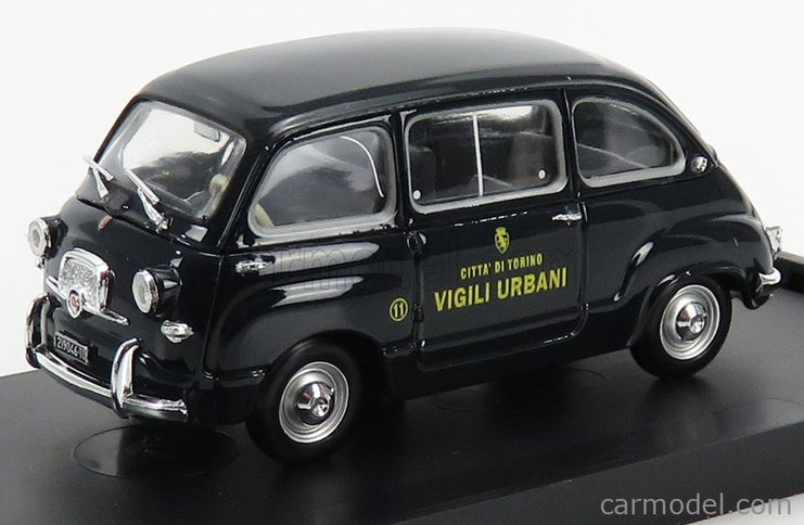 Fiat 600D Multipla Vigili Urbani Torino 1960 1:43 Brumm modrá
