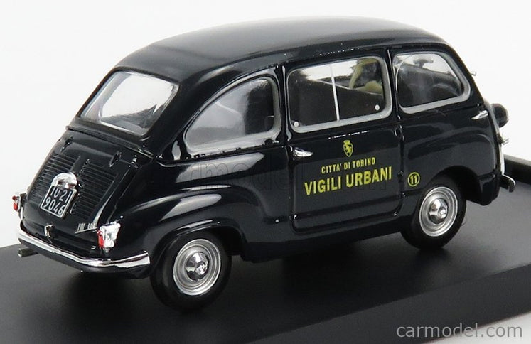 Fiat 600D Multipla Vigili Urbani Torino 1960 1:43 Brumm modrá