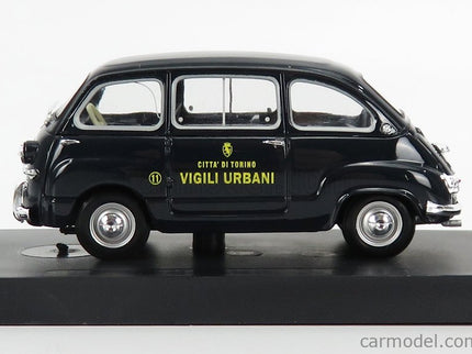 Fiat 600D Multipla Vigili Urbani Torino 1960 1:43 Brumm modrá