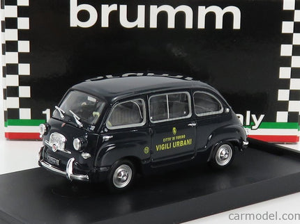 Fiat 600D Multipla Vigili Urbani Torino 1960 1:43 Brumm modrá