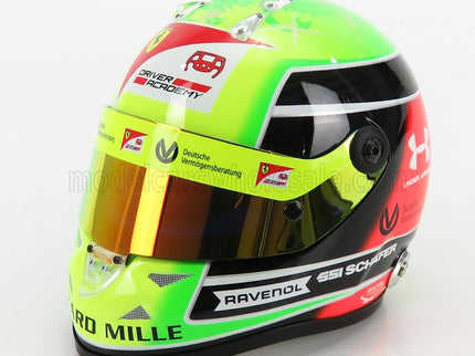 SCHUBERTH HELMET | F2  CASCO HELMET DALLARA TEAM PREMA RACING N 20 SEASON MICK SCHUMACHER 2020 F2 WORLD CHAMPION | YELLOW GREEN RED BLACK