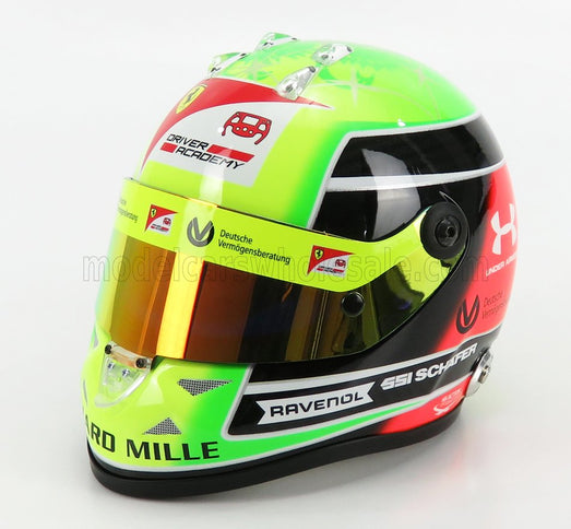 SCHUBERTH HELMET | F2  CASCO HELMET DALLARA TEAM PREMA RACING N 20 SEASON MICK SCHUMACHER 2020 F2 WORLD CHAMPION | YELLOW GREEN RED BLACK