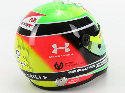 SCHUBERTH HELMET | F2  CASCO HELMET DALLARA TEAM PREMA RACING N 20 SEASON MICK SCHUMACHER 2020 F2 WORLD CHAMPION | YELLOW GREEN RED BLACK