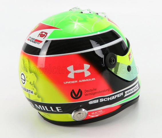 SCHUBERTH HELMET | F2  CASCO HELMET DALLARA TEAM PREMA RACING N 20 SEASON MICK SCHUMACHER 2020 F2 WORLD CHAMPION | YELLOW GREEN RED BLACK