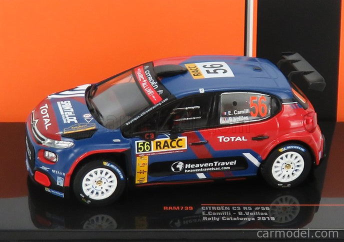 Citroen C3 R5 N°56 Rally Catalunya 2019 E.Camilli - B.Eillas 1:43 IXO Models červená modrá