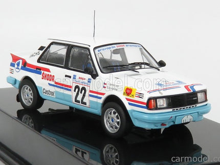 Skoda 130LR N°22 Rally Acropolis 1986 Svatopluk Kvaizar - Jiri Janecek 1:43 IXO Models biela svetlomodrá