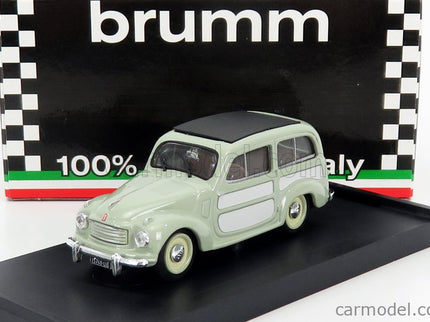Fiat 500C Belvedere Chiusa 1951 1:43 Brumm Very svetlozelená sivá
