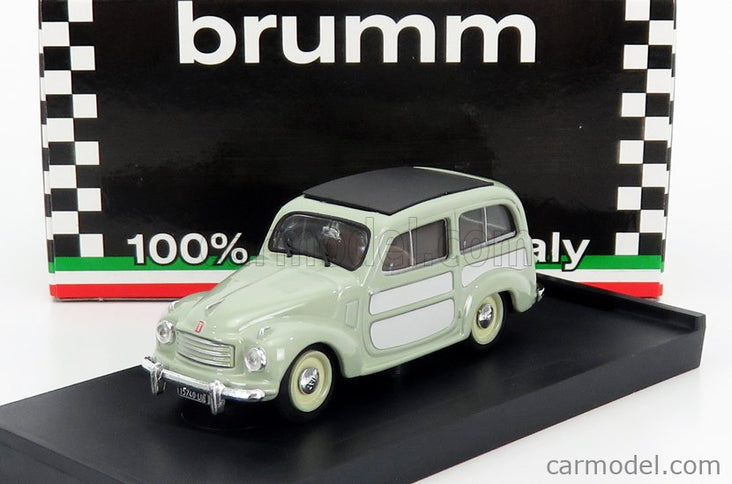 Fiat 500C Belvedere Chiusa 1951 1:43 Brumm Very svetlozelená sivá