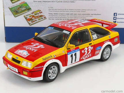 Ford Sierra RS Cosworth N°11 Rally Tour De Corse 1987 D.Auriol - B.Occelli 1:18 Solido červená žltá