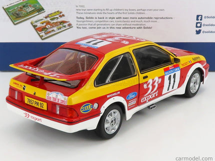 Ford Sierra RS Cosworth N°11 Rally Tour De Corse 1987 D.Auriol - B.Occelli 1:18 Solido červená žltá