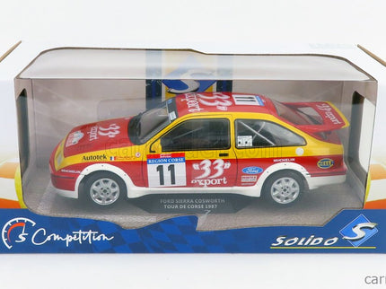 Ford Sierra RS Cosworth N°11 Rally Tour De Corse 1987 D.Auriol - B.Occelli 1:18 Solido červená žltá