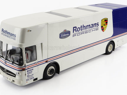 MERCEDES BENZ | O317 TRUCK CAR TRANSPORTER PORSCHE ROTHMANS 1984 | WHITE BLUE