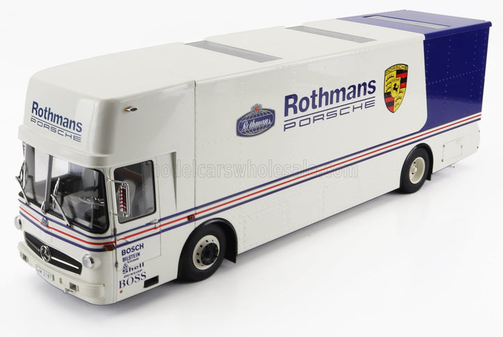 MERCEDES BENZ | O317 TRUCK CAR TRANSPORTER PORSCHE ROTHMANS 1984 | WHITE BLUE