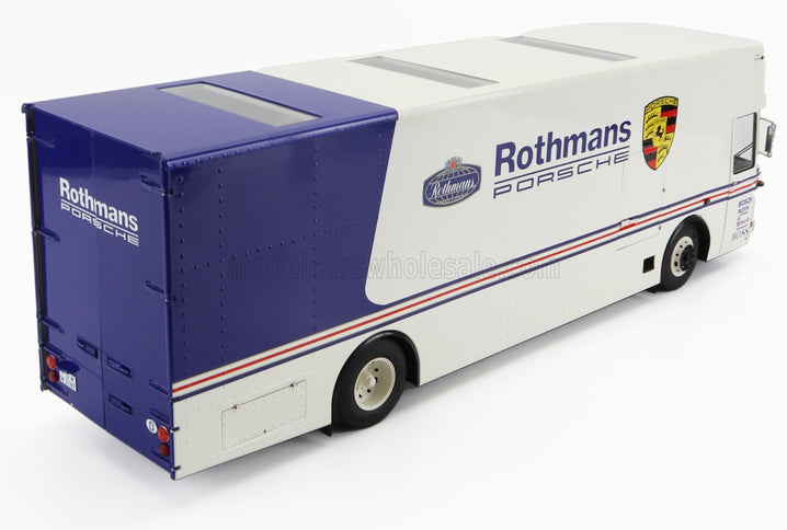 MERCEDES BENZ | O317 TRUCK CAR TRANSPORTER PORSCHE ROTHMANS 1984 | WHITE BLUE