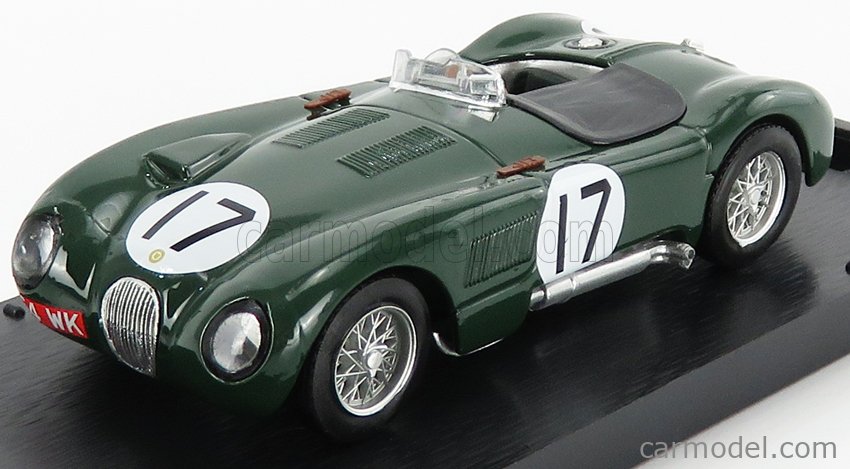 Jaguar C-Type 3.4L S6 Team Jaguar Cars Ltd N°17 2. Miesto 24h Le Mans 1953 Stirling Moss - Peter Walker 1:43 Brumm British Racing zelená
