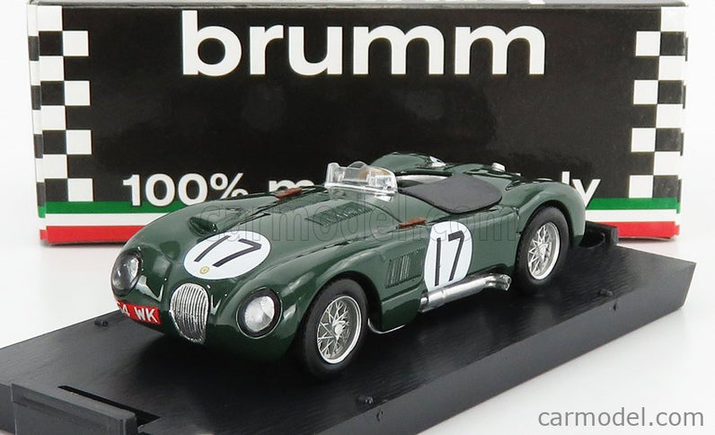 Jaguar C-Type 3.4L S6 Team Jaguar Cars Ltd N°17 2. Miesto 24h Le Mans 1953 Stirling Moss - Peter Walker 1:43 Brumm British Racing zelená