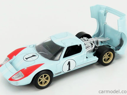 Ford GT40 Mkii 7.0L V8 Team Shelby American Inc. N°1 2. Miesto (but Really Víťaz) 24h Le Mans 1966 Ken Miles - Denny Hulme 1:43 Norev svetlomodrá