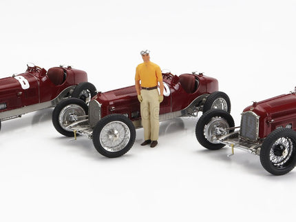 ALFA ROMEO Set 3X All Víťaz F1 P3 GP 1932 Tazio Nuvolari - N°12 France - N°30 Coppa Ciano - N°8 Coppa Acerbo - With Figúrka A Showcase 1:18 CMC rôzne farby