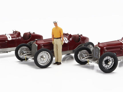ALFA ROMEO Set 3X All Víťaz F1 P3 GP 1932 Tazio Nuvolari - N°12 France - N°30 Coppa Ciano - N°8 Coppa Acerbo - With Figúrka A Showcase 1:18 CMC rôzne farby