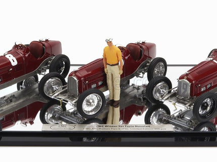 ALFA ROMEO Set 3X All Víťaz F1 P3 GP 1932 Tazio Nuvolari - N°12 France - N°30 Coppa Ciano - N°8 Coppa Acerbo - With Figúrka A Showcase 1:18 CMC rôzne farby