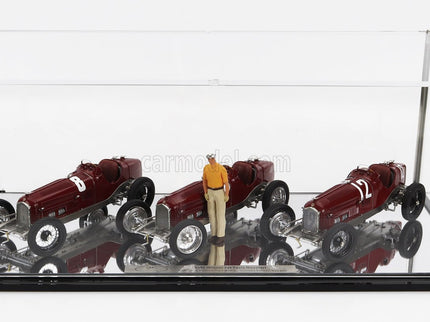 ALFA ROMEO Set 3X All Víťaz F1 P3 GP 1932 Tazio Nuvolari - N°12 France - N°30 Coppa Ciano - N°8 Coppa Acerbo - With Figúrka A Showcase 1:18 CMC rôzne farby