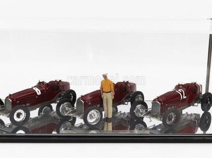 ALFA ROMEO Set 3X All Víťaz F1 P3 GP 1932 Tazio Nuvolari - N°12 France - N°30 Coppa Ciano - N°8 Coppa Acerbo - With Figúrka A Showcase 1:18 CMC rôzne farby
